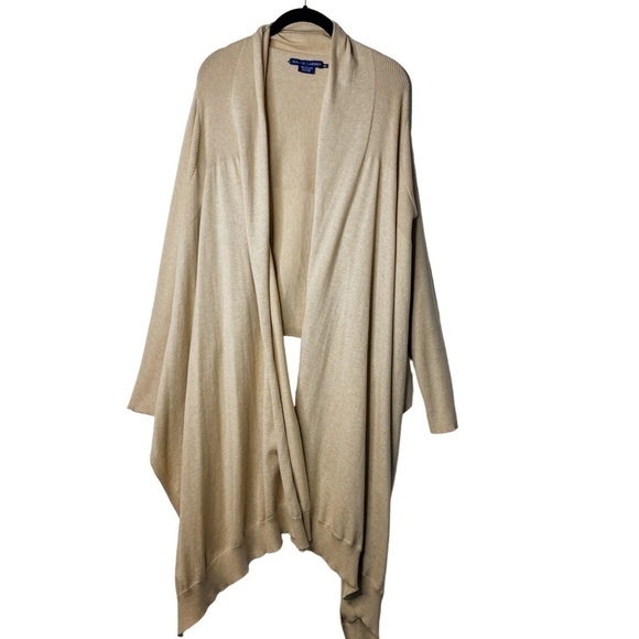 RALPH LAUREN Knit Cardigan Sweater with Long Front Size M / L in Heather Camel - Picture 16 of 16